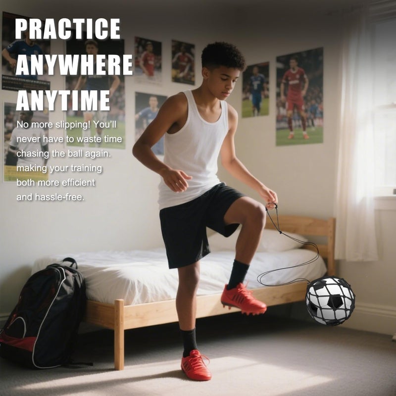 BWEALT Soccer Kick Trainer 3PCS(not Include Ball), Adjustable Return Net Football Training Aid for Throw Solo Juggling Practice, Fits Size 3, 4, 5 Balls, Great Gift for Boys, Girls and Soccer Enthusiasts - Image 4